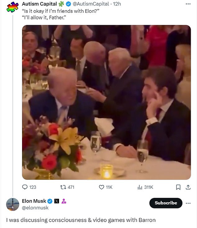 Elon Musk has revealed what he discussed with Barron Trump in a thread on X