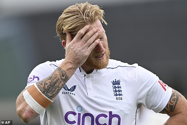 Ben Stokes was forced off the field with a hamstring injury on an embarrassing day three for England