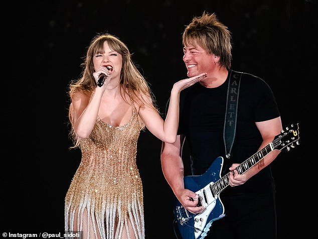 Taylor Swift's lead guitarist Paul Sidoti played the intro for the Browns-Chiefs game on Sunday