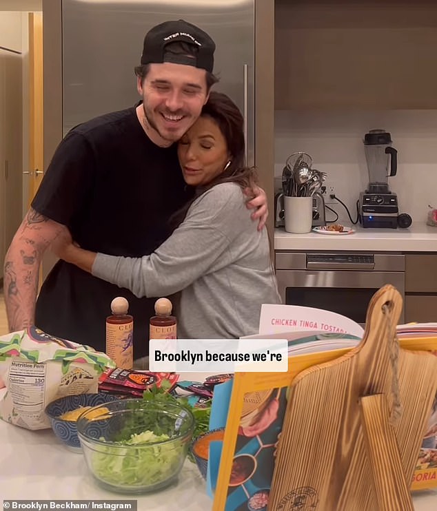 Eva's return to her new home in Spain comes just a week after she showed off her cooking skills as they collaborated with Brooklyn Beckham in a new video on Instagram