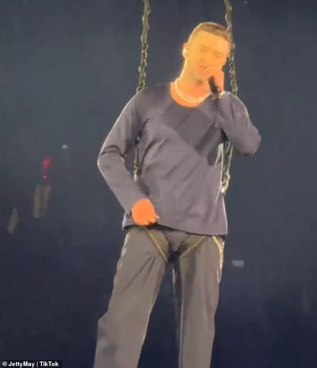 Many TikTok users mocked the singer for the size of his manhood as the harness around his waist drew attention to the area