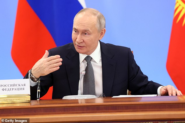 Russian President Vladimir Putin gestures during the meeting of the Supreme Eurasian Economic Council on December 26, 2024