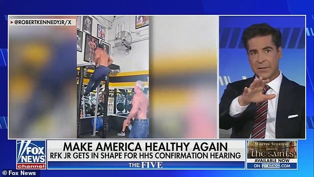 Fox News host Jesse Watters is facing backlash for saying he wanted to see some eye candy from Trump's female Cabinet nominees in the segment where he showed Robert Kennedy Jr.'s shirtless workout video. discussed that the HHS nominee posted online