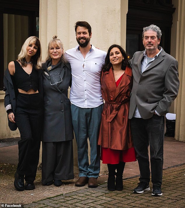 Mrs Royle, second from left, posted this photo of her husband Julian, far right, on Instagram