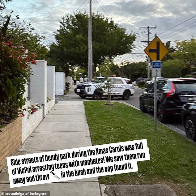 Photos shared on social media show patrol cars on the streets around Dendy Park in Brighton