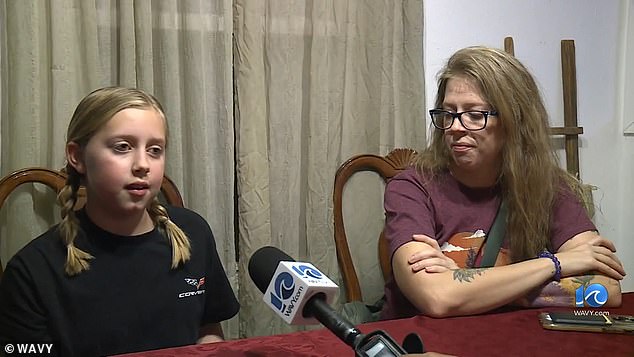 Vada Carawan, 11, and her mother, Amanda, described the shocking moment Clint had a heart attack and the Girl Scout used her CPR training to save his life