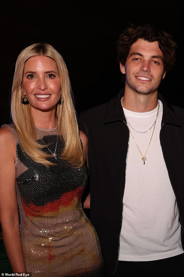 Ivanka Trump stepped out in style for the Palm Tree Club pre-opening celebration in Miami. She is pictured with tennis star Taylor Fritz