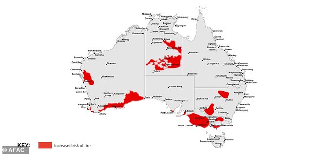 The outlook, issued in November by the National Fire and Emergency Services Council, points to significant danger for four states