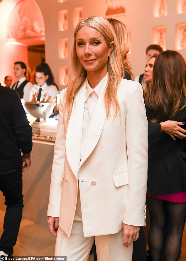 Gwyneth Paltrow, 52, looked elegant as he attended the opening of the Restoration Hardware Gallery in Montecito, Santa Barbara on Thursday