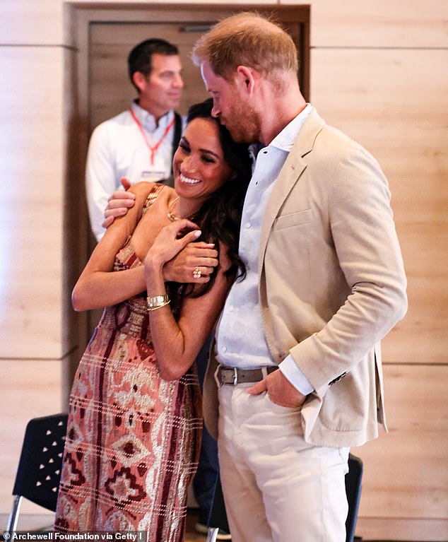 Prince Harry and Meghan Markle reportedly also have a second, private Christmas card for friends and family. Pictured during their visit to Colombia in August