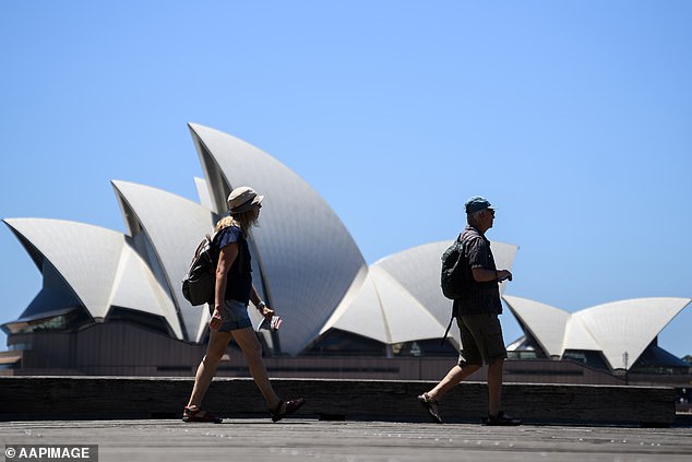 In Sydney there is a small chance of showers and a top temperature of 26 degrees on Monday evening