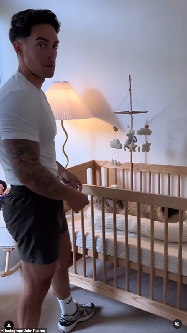 Posting a video of the arduous task to Instagram, the 'hot' Purple Wiggle attempted a heartwarming reveal in the nursery after working up a sweat organizing and building furniture