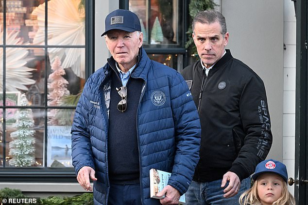 President Joe Biden with son Hunter and grandson Beau on Nantucket for Thanksgiving