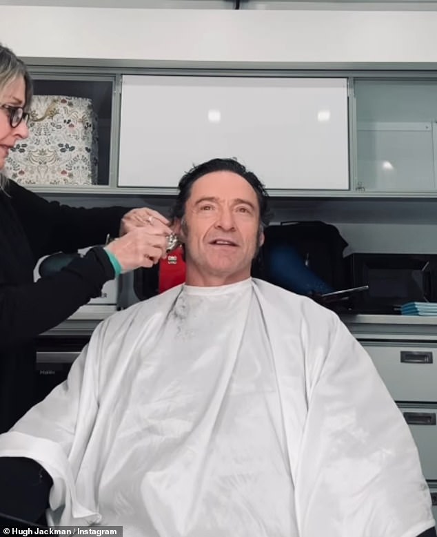 Hugh, who just finished filming the Neil Diamond-inspired musical Song Sung Blue with Kate Hudson, shared a time-lapse video of his sideburns being shaved off. The Neil Diamond song No Words was played over the footage as the cheerful Hugh underwent his transformation