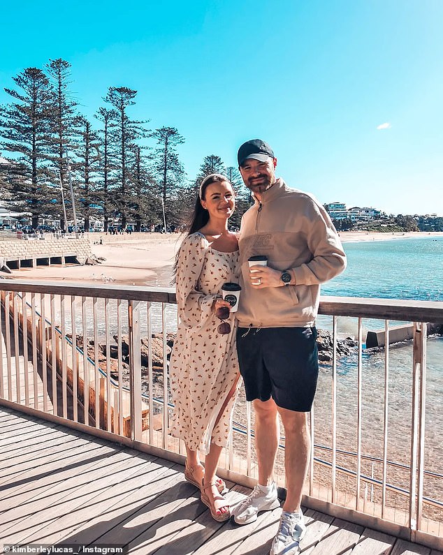 Kimberley Lucas (pictured with her husband) and her family have decided to move back to Scotland after spending just under two years in Australia