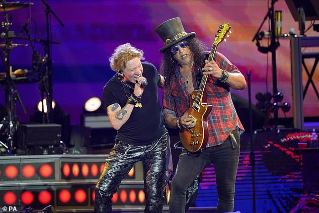 The Paradise City hitmakers announced their 2025 European and Middle East tour in early December, with the tour including just two stops in the UK: London and Birmingham [pictured headlining Glastonbury in 2023]