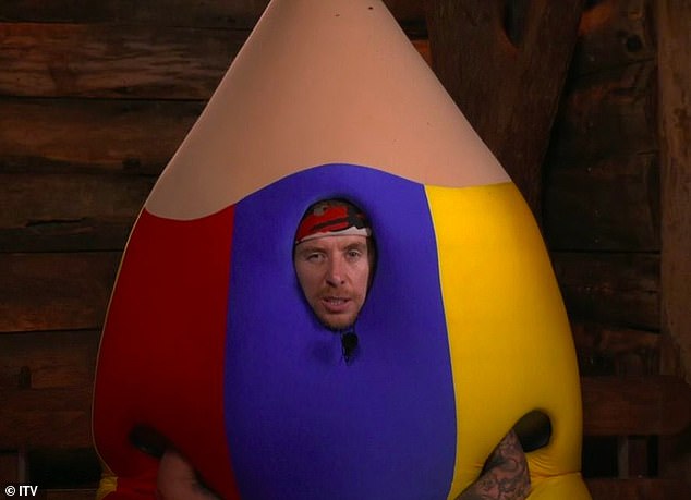 I'm A Celebrity viewers branded Danny Jones dressed up in a pencil costume as 'one of their best show moments ever' and said they were 'hysterical' about the look