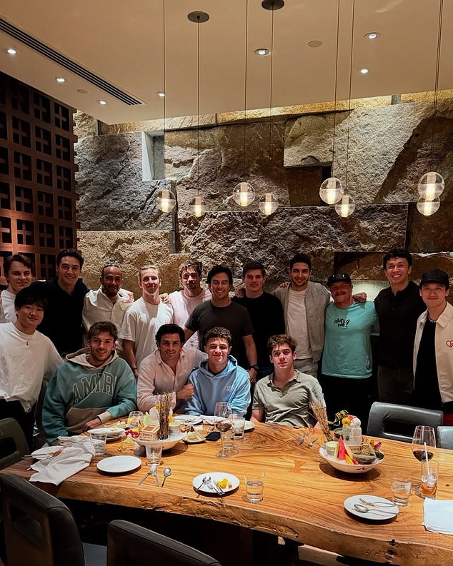 Formula 1 drivers enjoyed their annual end-of-season dinner in Abu Dhabi on Thursday evening