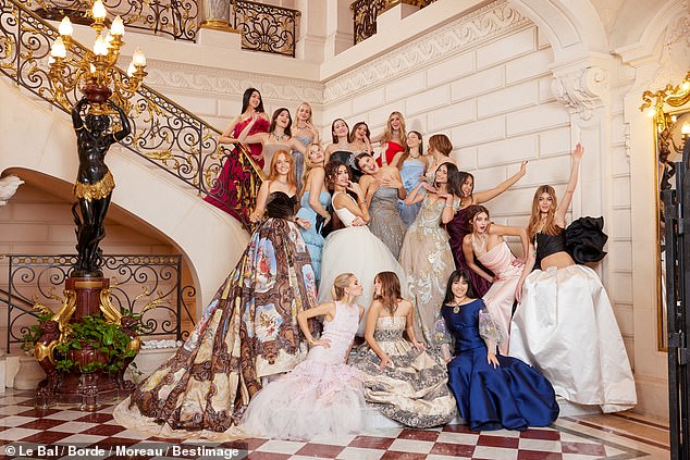 After descending the hotel's grand marble staircase (photo), the debutantes left the room, which was filled with proud parents and noble families