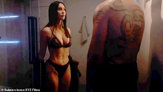 Megan Fox played a robot named Alice in the sci-fi thriller Subservience and strips naked in a series of breathtaking sex scenes