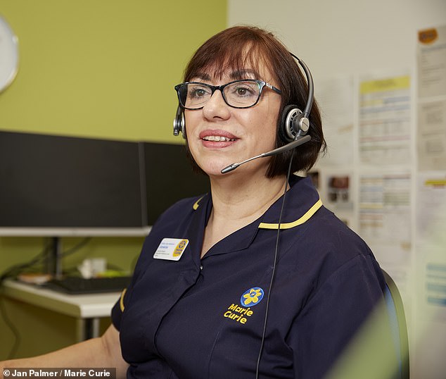 Part of the role involves speaking to patients and relatives on the Marie Curie Support Line