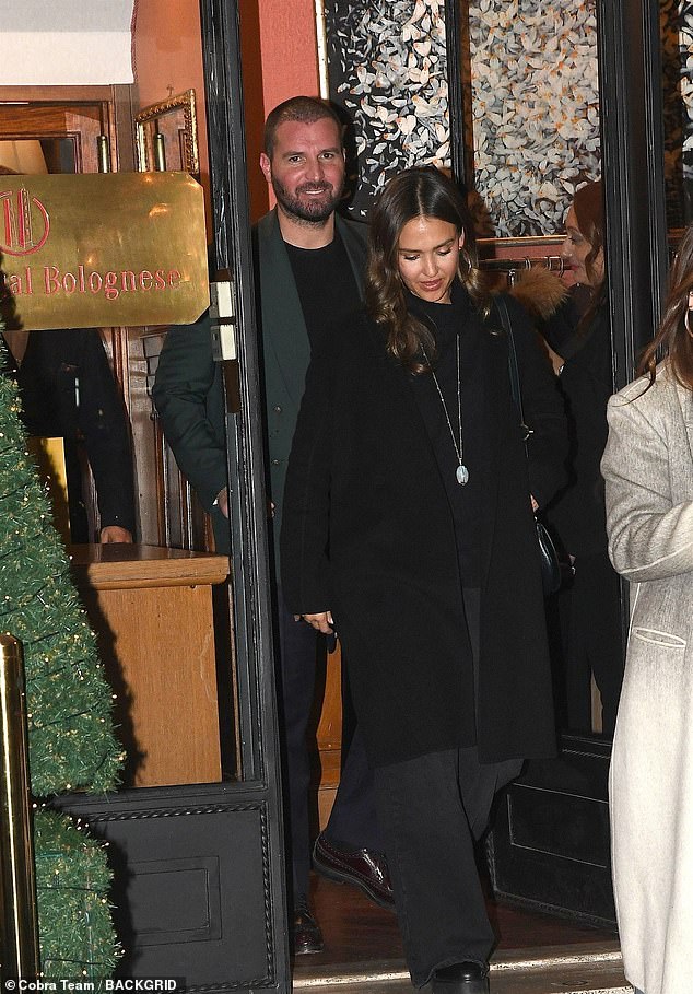 Jessica Alba was spotted having dinner with Andrea Iervolino, an Italian producer working on her new film, at the Bolognese Restaurant in Rome on Monday evening