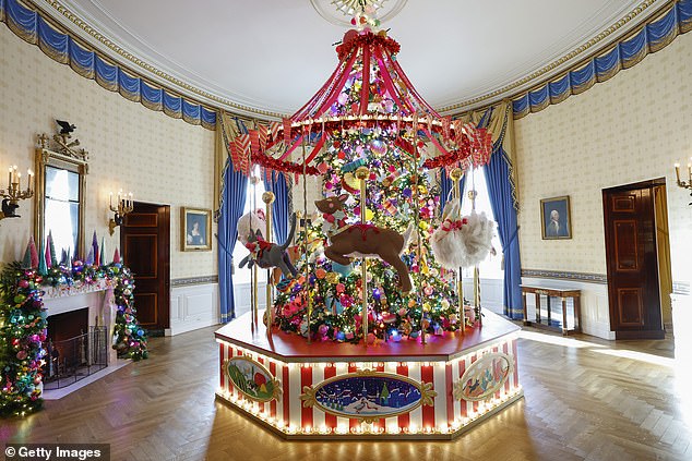 Social media users ripped down First Lady Jill Biden's Christmas decorations for her and Joe Biden's final holiday at the White House, likening her decor to a 