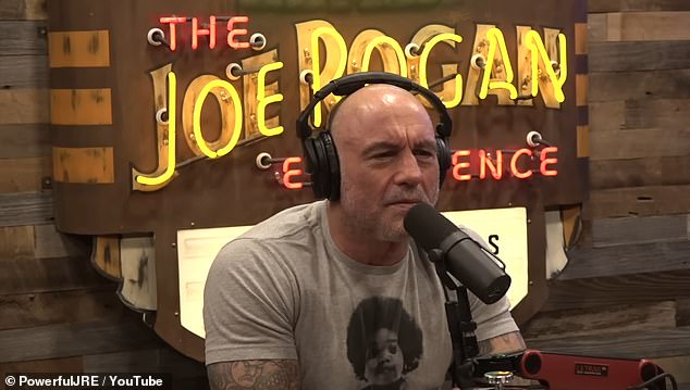 Famed podcaster Joe Rogan (above) posted a video of White House national security spokesman John Kirby telling reporters that the mysterious drones in New Jersey did not pose a 