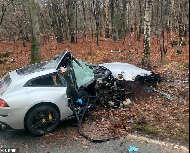 Antonio was involved in a serious car accident last Saturday afternoon in which the 34-year-old suffered 'a fracture of the lower extremities' (photo: the attacker's Ferrari after the crash)