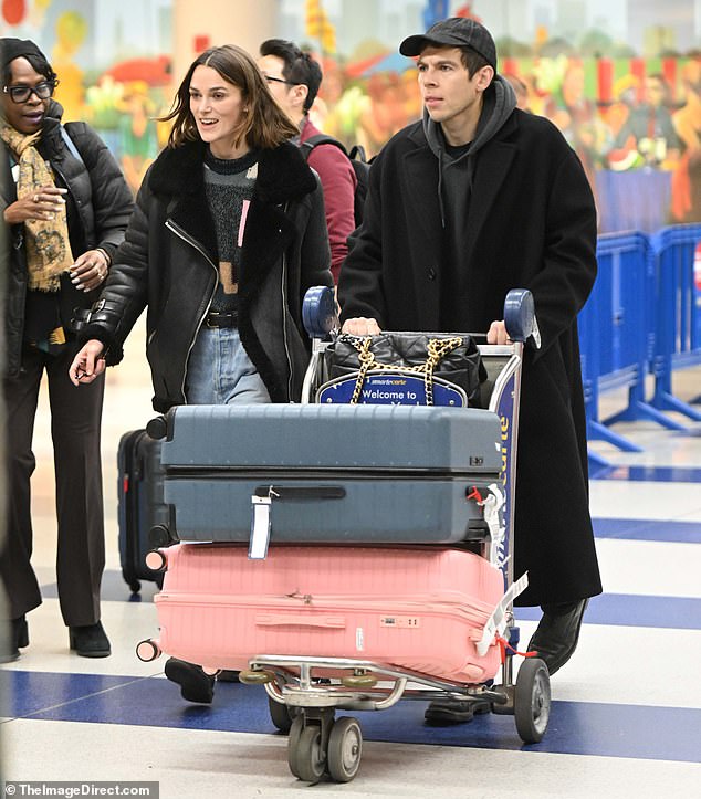 Keira Knightley and her husband James Righton were spotted landing at John F. Kennedy Airport on Sunday