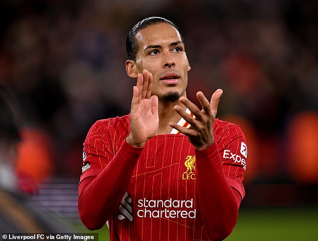 Liverpool captain Virgil van Dijk pictured after leading his side to a 2-0 win over Man City