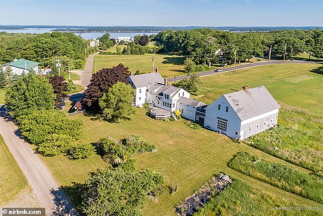 Mike Maher purchased the 34-acre waterfront ranch (circled in red) on Harpswell Neck Road in Maine for $1.5 million in 2021