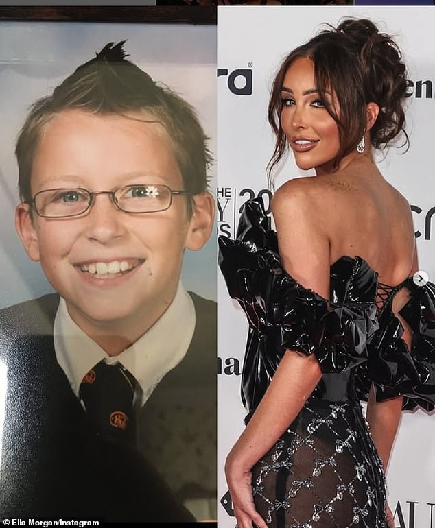 Ella shared photos of herself as a child, then known as Evan