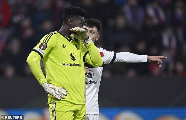 Man United goalkeeper Andre Onana gifts Viktoria Plzen opening goal