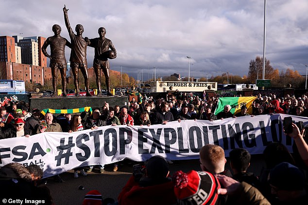 Hundreds of Manchester United fans protested against a ticket price increase earlier this month