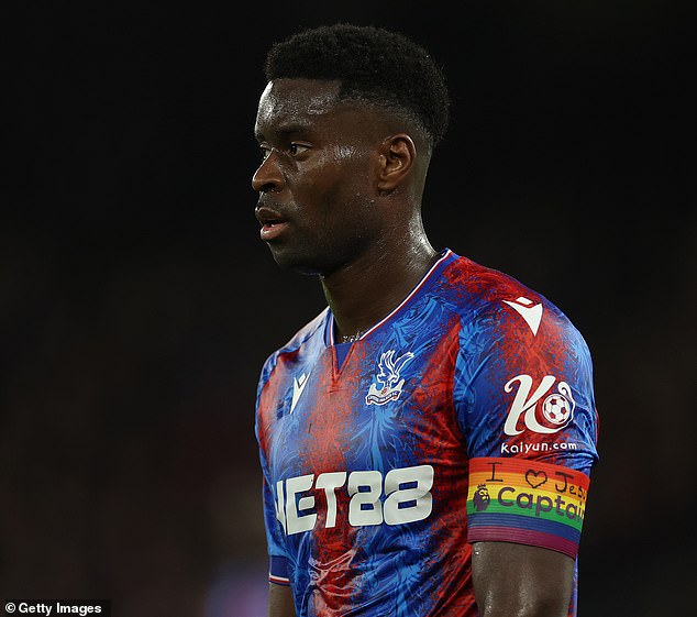 Guehi wrote 'I love Jesus' on his rainbow bracelet before Crystal Palace's draw against Newcastle