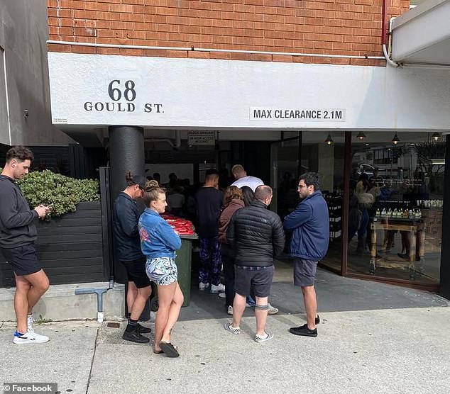 The former head of the lobby group for millionaire executives called for record high immigration last year as tenants struggled to find somewhere to live (pictured shows a queue outside Bondi rental)