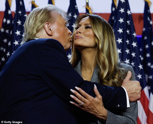 In the past, the incoming First Lady has always been snapped with a white-on-white French manicure, which was reflected in her often placing her hand over her heart during official appearances.