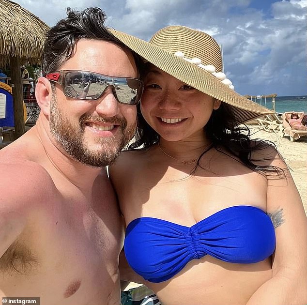 Bradley Robert Dawson (left), now 40, was convicted of murdering his new wife, Christe Chen Dawson (right), 36, after authorities found her brutally mutilated in the couple's luxurious Turtle Island honeymoon suite Resort in Yasawa