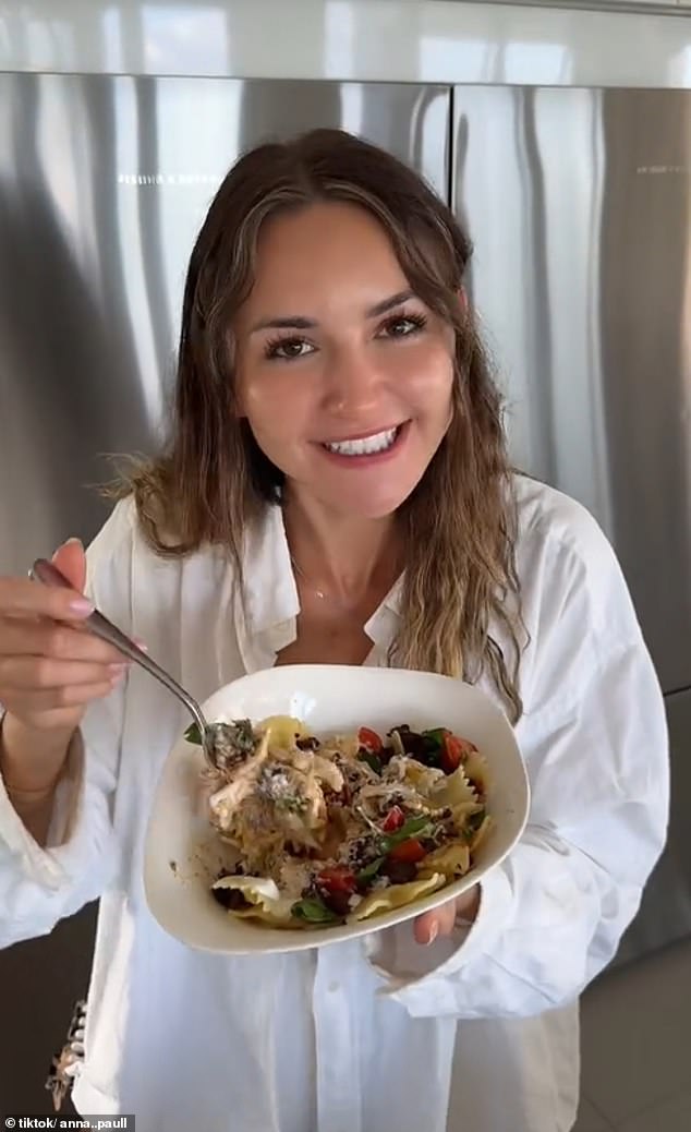 The latest viral recipe is a 'Turkish pasta', popularized by Australian TikTok and OnlyFans star Anna Paul (pictured), whose 10-minute creation has drawn rave reviews