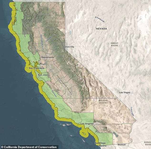 Scientists have warned that the major earthquake that hit California on Thursday is a wake-up call to prepare for a future tsunami. State officials have identified the areas most at risk