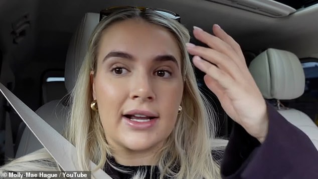 Molly-Mae Haag joked she's 'getting old' as she headed to the KLINIK Botox clinic in Cheshire on Monday to correct her frown lines in her latest YouTube vlog