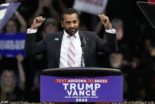 His choice of a 44-year-old former federal prosecutor who served during Trump's first term earned the pair's ire — especially for his promotion of conspiracy theories and his calls for revenge against those who opposed his old boss. Patel is seen at a Trump rally in October