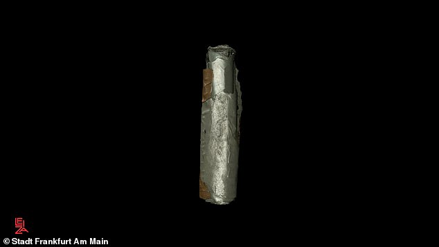 The 1,800-year-old silver amulet, which measured 1.2 inches (3.5 cm) long, was found among the remains of a man who died in the 3rd century AD