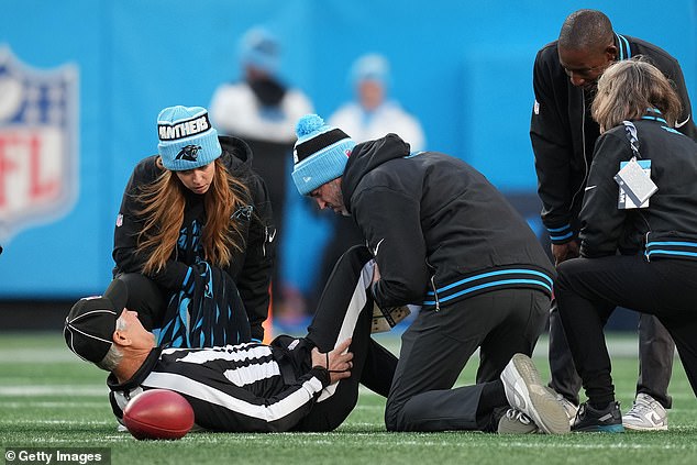 NFL referee Carl Paganelli was injured during the Panthers-Buccaneers game on Sunday