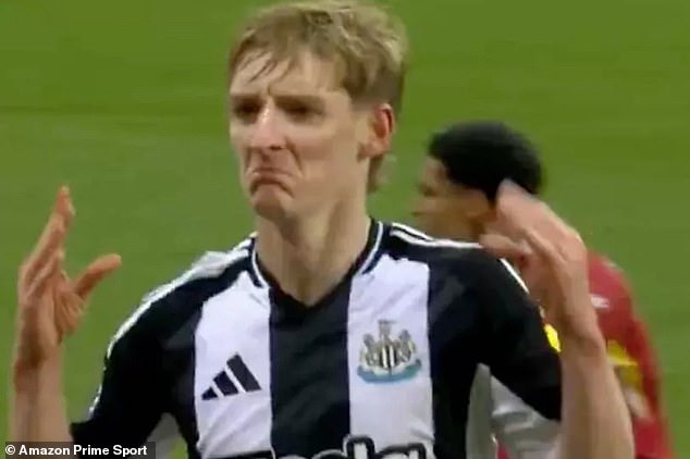 Gordon celebrated his goal against the Reds by performing a 'talking' gesture with his hands