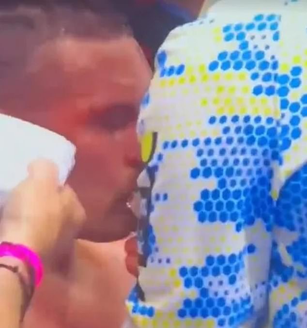 Fans speculated on social media after footage showed the Ukrainian kissing a crucifix during their first clash between rounds