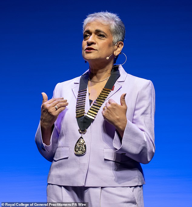 Professor Kamila Hawthorne, President of the Royal College of GPs, delivers a speech at the college's annual conference in Liverpool