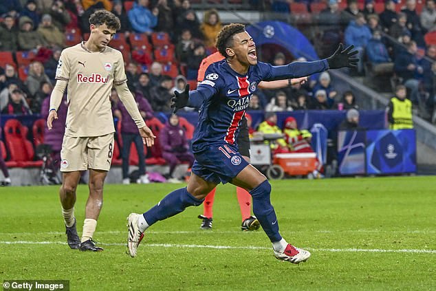 Desire Doue completed a sublime team move to secure PSG's 3-0 win over Red Bull Salzburg