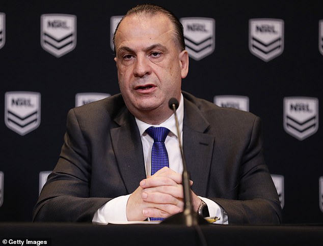 Papua New Guinea's entry into the NRL will be announced in Sydney next week - but powerbrokers also want a Perth franchise operating in the 2027 premiership season (pictured, ARLC chairman Peter V'Landys)